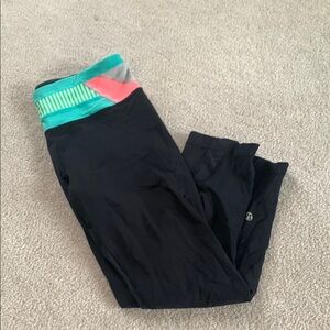 Lululemon 23” Leggings with Colorful Waistband (Size 6)